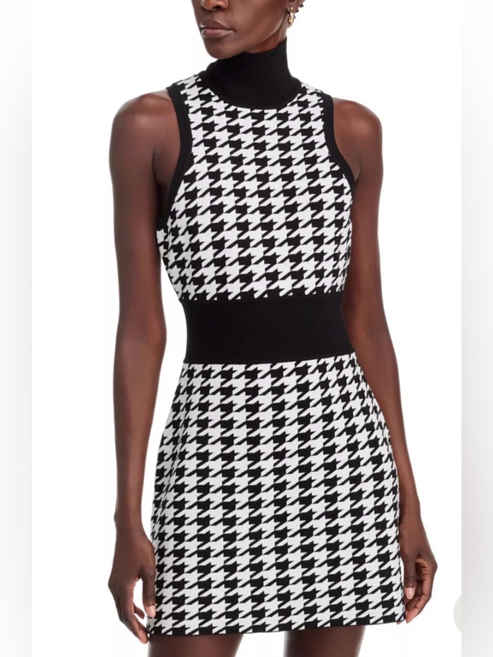 Toccin Peggy Houndstooth Turtleneck Mini Dress, NWT ($368)!